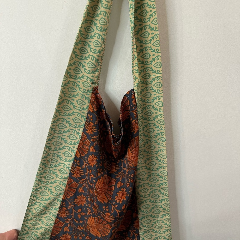 Raj Green and Brown Floral Shoulder Bag